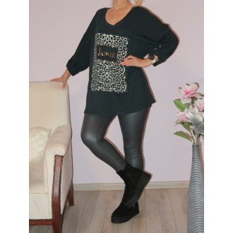 Leopárd mintás,feliratos, felső ! fekete 3XL Leopárd mintás,feliratos, felső ! fekete 3XL