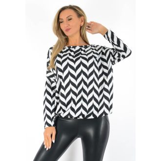 Mintás,aszimmetrikus,gumis aljú felső ! fekete-fehér L-XXL   Mintás,aszimmetrikus,gumis aljú felső ! fekete-fehér L-XXL