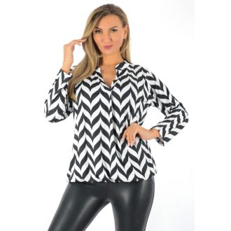 Mintás, ingfazonú ,gumis aljú felső!  fekete-fehér L-XXL   Mintás, ingfazonú ,gumis aljú felső!  fekete-fehér L-XXL