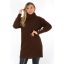 Ujján gombdíszes,garbós,kötött tunika ! csokibarna M-XL