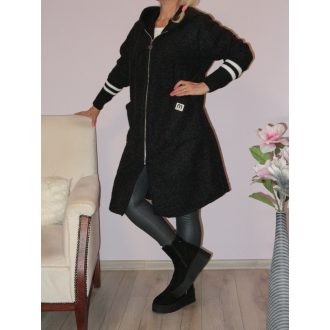 Zsebes,passzés ujjú,nemez anyagú kabát! fekete  XXL Zsebes,passzés ujjú,nemez anyagú kabát! fekete  XXL