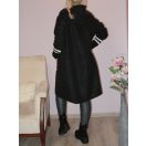 Zsebes,passzés ujjú,nemez anyagú kabát! fekete  XXL