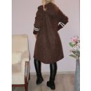 Zsebes,passzés ujjú,nemez anyagú kabát!  csokibarna XXL