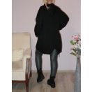 Strasszos szívecskés,kenguruzsebes,kapucnis tunika ! fekete  3XL-4XL