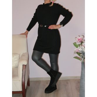 Kenguruzsebes,öves,kötött tunika ! fekete L-XL Kenguruzsebes,öves,kötött tunika ! fekete L-XL