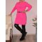 Kenguruzsebes,öves,kötött tunika ! neonpink L-XL