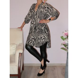 Mintás hátulja hosszabb ingtunika! fekete-bézs XL-3XL Mintás hátulja hosszabb ingtunika! fekete-bézs XL-3XL