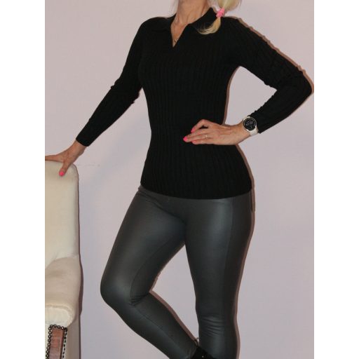 Ingfazonú ,V nyakú kötött felső! fekete S-XL