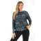 Mintás,aszimmetrikus,gumis aljú felső ! fekete-kék  L-XXL