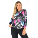 Mintás aszimmetrikus gumis aljú ,nadrágos szett ! pink-fekete-fehér L-XXL