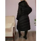 Steppelt,szőrmes kapucnis,cipzáras,zsebes vastag kabát ! fekete XXL