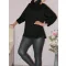 Geometriai mintás,puhaanyagú garbó!  fekete XL-XXL