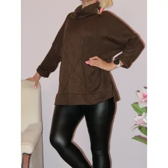 Geometriai mintás,puhaanyagú garbó! csokibarna XL-XXL