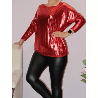 Fényes anyagú,gumis aljú felső ! piros L-XXL