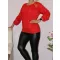 Denevérujjú,kitűzős,passzés aljú felső! piros L-XL