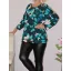 Virág mintás,gumis aljú felső ! türkiz XL-XXL