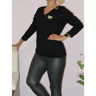 Arany szívecskés,puhaanyagú felső!  fekete M-XL