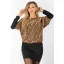 Mintás csillámos lurexes,denevérujjas ruha! púder-bronz M-XL