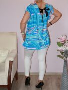 Mintás,fodros ujjú,dupla V kivágású tunika! XL-XXL