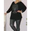 Strasszos életfás,denevérujjas  felső ! fekete  XXL-3XL