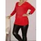 Strasszos életfás,denevérujjas  felső ! piros XXL-3XL