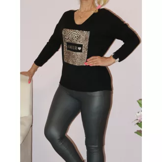 Ocelot betétes,V nyakú felső ! fekete L-XL