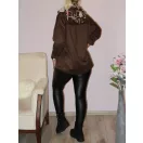 Mintás,kenguruzsebes,kapucnis felső ! csokibarna L-XL