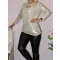 Fényes anyagú,mellnél kivágott,gumis aljú felső ! pezsgőszín L-XL