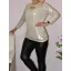 Fényes anyagú,mellnél kivágott,gumis aljú felső ! pezsgőszín L-XL