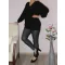 Strasszos lurex anyagú,V nyakú,passzés aljú felső!  fekete XXL-3XL