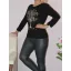 Életfás,V nyakú,likrás kötött felső! fekete S-XL