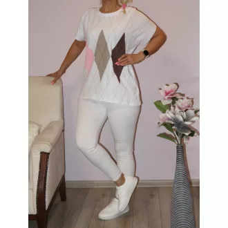 Rombusz mintás,prémium felső! fehér L-XL