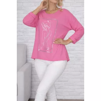 Strasszos mintás felső ! pink  L-XXL