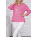 Strasszos mintás felső ! pink  L-XXL