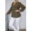Görög mintás,V nyakú,gumis aljú felső! fekete-camel  L-XXL