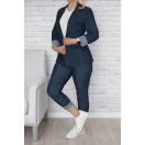 Fonott derekú,zsebes,farmer szett ! L,XL,XXL