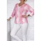 Rombusz mintás,V nyakú,pihe-puha anyagú felső ! pink-fehér L-XXL
