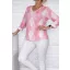 Rombusz mintás,V nyakú,pihe-puha anyagú felső ! pink-fehér L-XXL