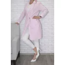 Zsebes, gombos, buklé kabát!  rózsaszín M-XL
