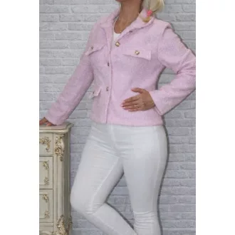 Gombos,díszzsebes,buklé kabátka! rózsaszín M-XL