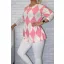 Rombusz mintás,csipkés ujjú  felső ! pink L-XXL
