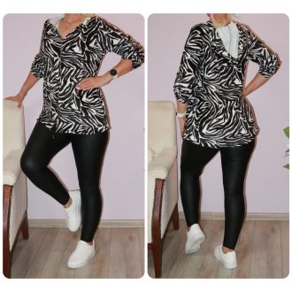   Zebra mintás,plüss anyagú,kapucnis,cipzáras,zsebes kardigán! L-XL