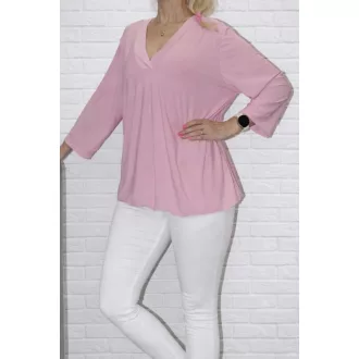   V nyakú,gumis aljú  hideg selyem felső! rózsaszín XL-XXL