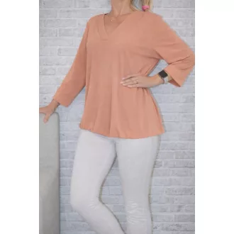 V nyakú,gumis aljú  hideg selyem felső! púder XL-XXL