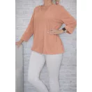 V nyakú,gumis aljú  hideg selyem felső! púder XL-XXL