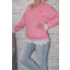 Csipkés aljú-ujjú,V nyakú,kitűzős felső! pink L-XL