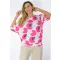 Mintás, passzés aljú felső ! fehér-pink L-XL
