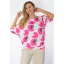 Mintás, passzés aljú felső ! fehér-pink L-XL