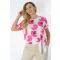 Mintás alja kötős felső! fehér-pink L-XL