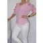 Válla nyitott szalagos,puhaanyagú felső !  rózsaszín M-XL
